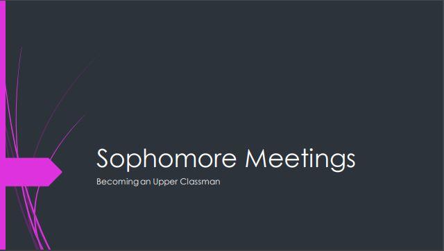 Cover of PowerPoint meetings for Sophomores